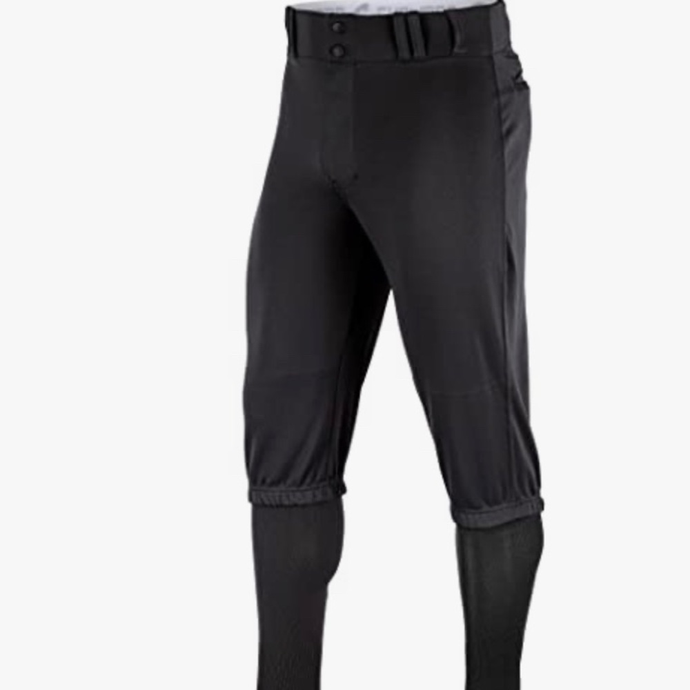 Youth black XL knee high baseball pants